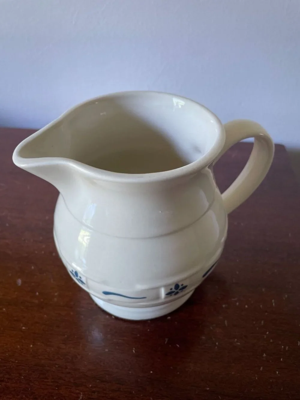 Vintage Longaberger Woven Traditions Classic Blue Pitcher Cottage Core pottery